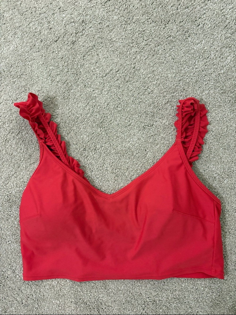 aerie Red Ruffle Strap Bikini Top